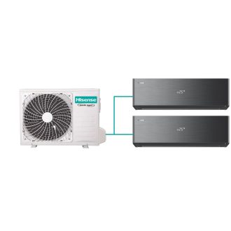   Hisense multi-split klíma szett 5kW (2AMW52U4RXC) kültéri egység + 2db, 2,6kW Energy Pro X Black beltéri egység