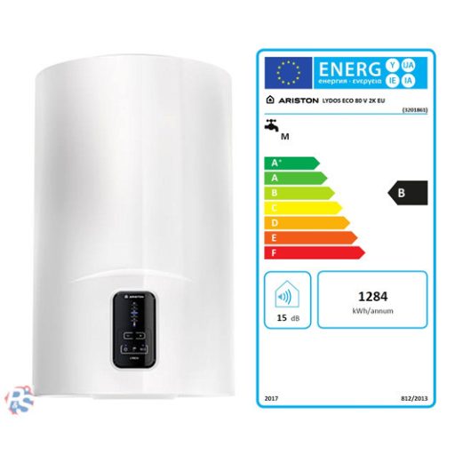 Ariston LYDOS ECO 80 V 1,8K EU, 80 literes villanybojler eco funkció, led kijelző 1800W, B energiaosztály, cksz.3201858
