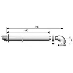   Ariston 60/100 alu/pps vízszintes oldalfali parapet szett kondenzációs kazánokhoz (3318073)