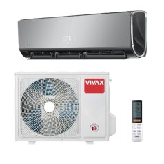   Vivax ArtCool ACP-12CH35REWI W design - Fekete tükrös, split klíma, oldalfali szett 3,5 kW, WIFI, Inonizátor, -25°C-ig fűtés