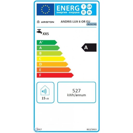Ariston AN LUX 6 OR, 6 literes elektromos tárolós vízmelegítő, A energiaosztály, cksz.3626236 Mosogató fölé