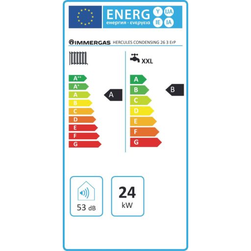Immergas Hercules Condensing 26 ErP kondenzációs kombi gázkazán, cksz.3.025492 (23.9/25.8kW)