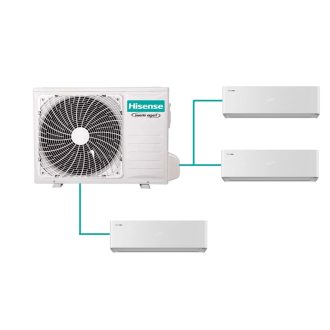   Hisense multi-split klíma szett 7,2kW (3AMW72U4RJC) kültéri egység + 3db, 2,6kW Energy Pro X Black beltéri egység