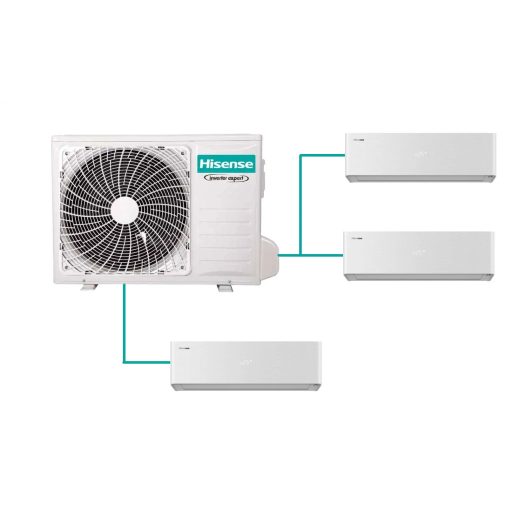 Hisense multi-split klíma szett 7,2kW (3AMW72U4RJC) kültéri egység + 3db, 2,6kW Energy Pro X Black beltéri egység