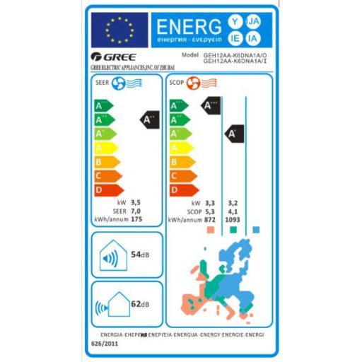 Gree GEH12AA-K6DNA1A  split klíma, padlóra állítható szett 3,5 kW