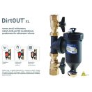 HCE DirtOut XL 5/4"-os mágneses iszapleválasztó mechanikus  szűrővel, fekete, golyóscsappal (HCE-DF00100114)