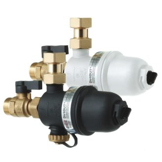   HCE DirtOut Compact 3/4"-os mágneses iszapleválasztó mechanikus  szűrővel, fekete (HCE-DF00300034B)