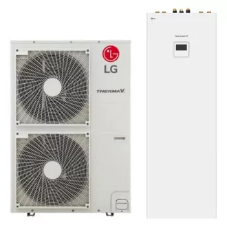   LG Therma V hidro-split hőszivattyú 12kW, 3 fázis + 200l HMV, R32 (HN1616Y.NB1 + HU123MRB.U30)