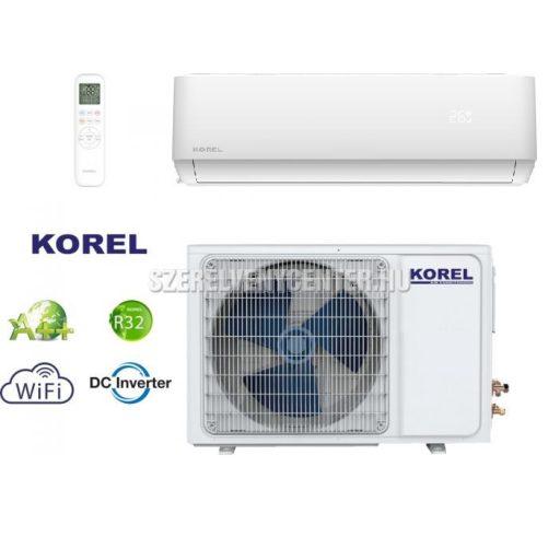 Korel Olymp KTP-12, fehér inverter split klíma, oldalfali szett 3,5kW WiFi és csepptálca fűtéssel