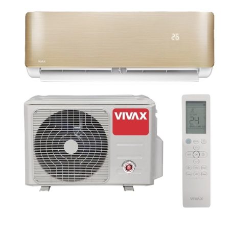 Vivax ACP-09CH25AERI+ R-Design+ - Gold/Arany 2,7kW split klíma, fűtésre optimalizált, A+++, -25°C-ig fűtés