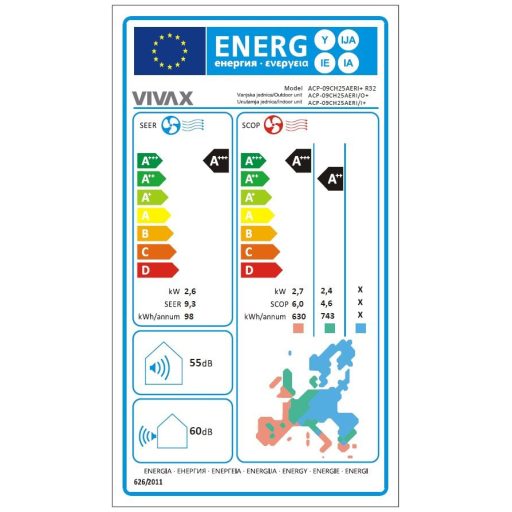 Vivax ACP-09CH25AERI+ R-Design+ - Silver/Ezüst 2,7kW split klíma, fűtésre optimalizált, A+++, -25°C-ig fűtés