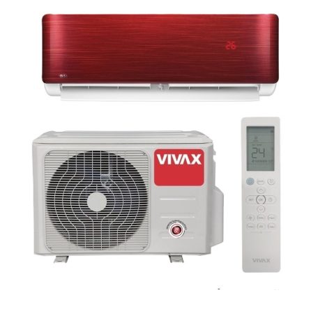 Vivax ACP-12CH35AERI+ R-Design+ - Cherry Red 3,5kW split klíma, fűtésre optimalizált, A+++, -25°C-ig fűtés