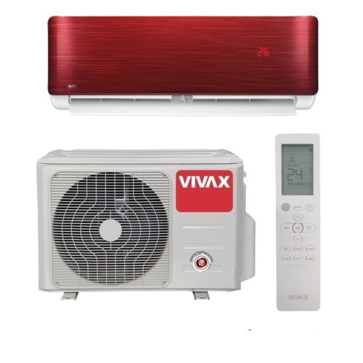 Vivax ACP-12CH35AERI+ R-Design+ - Cherry Red 3,5kW split klíma, fűtésre optimalizált, A+++, -25°C-ig fűtés