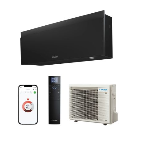 Daikin Emura Black FTXJ25AB-RXJ25A oldalfali split klíma szett 2,5 kW, fekete