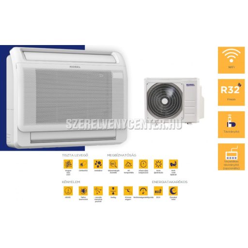 Korel KFA2U/KOX230-12HFN Konzol parapet, szuper vékony (20cm), padlóra állítható 3,5kW klíma szett