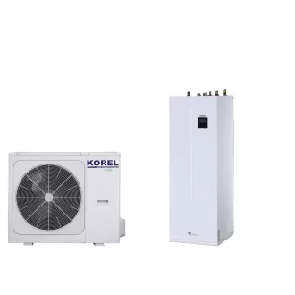   Korel Arctic K-Thermal MHA-V12W/D2RN8-B HBT-A160/240CD30GN8-B split hőszivattyú 12kW, 3 fázisú, 3kW fűtőpatronnal, 240 Literes HMV tárolóval, R32