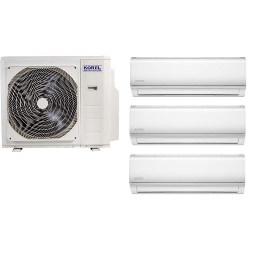 Korel Nexo multi-split klíma szett, 10,5 kW K4O-36HFN8 kültéri + 3db 3,5 kW KOR32-09HFN8 beltéri, csepptálca és karterfűtéssel