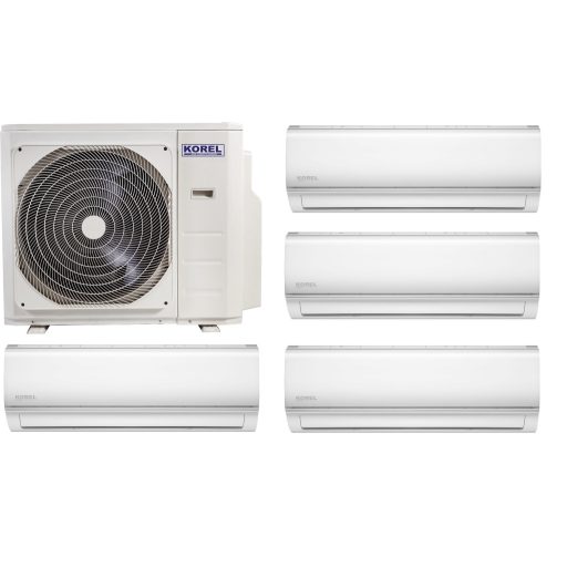 Korel Nexo multi-split klíma szett, 10,5 kW K4O-36HFN8 kültéri + 4db 2,6 kW KOR32-09HFN8 beltéri, csepptálca és karterfűtéssel