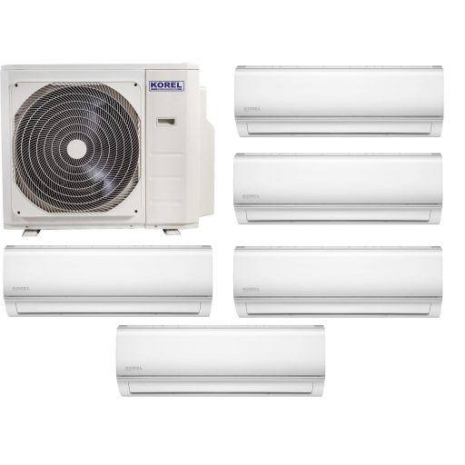 Korel Nexo multi-split klíma szett, 12,3 kW K5OE-42HFN kültéri + 5db 2,6 kW beltéri, csepptálca és karterfűtéssel