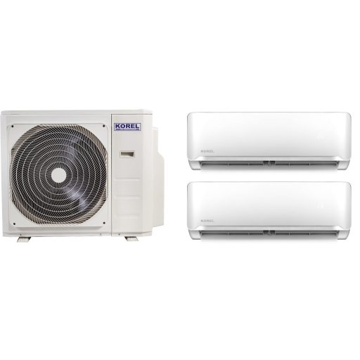 Korel Optimus Plus multi-split klíma szett, 5,3 kW K2OE-18HFN8 kültéri + 2db 2,6 kW KMA32-09FNX beltéri, csepptálca és karterfűtéssel