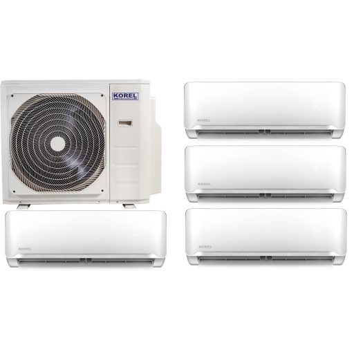 Korel Optimus Plus multi-split klíma szett, 10,5 kW K4O-36HFN8 kültéri + 4db 2,6 kW KMA32-09FNX beltéri, csepptálca és karterfűtéssel