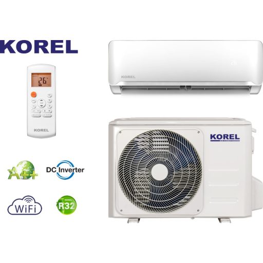 Korel Optimus Plus KMA32-12FNX-G/KMA32-12FN8-G, R32 WiFi modullal, split klíma, oldalfali szett 3,5 kW csepptálca és karterfűtéssel