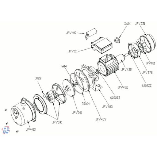 Elpumps JPV 1300 INOX önfelszívó kerti szivattyú