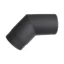 Acél 45 fokos füstcső, átmérő 160mm, vegyestüzelésű kazánhoz, vastagfalú (2mm), fekete