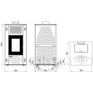 Senko P-20, WATER+AIR MODERN pellet tüzelésű kandalló központi fűtéshez 19 kW (PC3 krém)