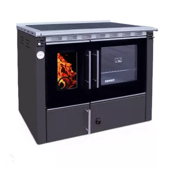   Senko C-25 Premium (25 kW) tűzhely központi fűtéshez sütővel, antracit (Sparhelt) Jobb/Bal PC-7