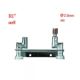   Borsfém Excenteres mérőhíd 1"-22mm, acél-réz csatlakozással