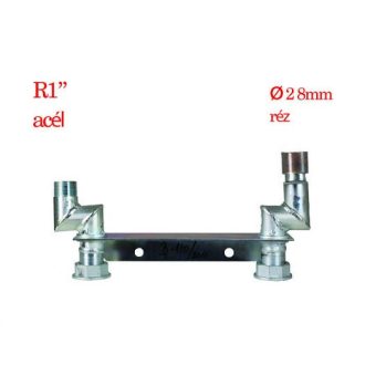   Borsfém Excenteres mérőhíd 1"-28mm, acél-réz csatlakozással