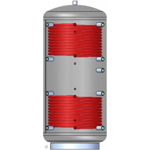 Cosmo CPUM2W500 / CPUSZIG2500 500 literes fűtési puffer tároló szigeteléssel 2 hőcserélővel