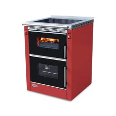   Senko SG-60 Premium (7,5 kW) klasszikus tűzhely, bordó (Sparhelt)